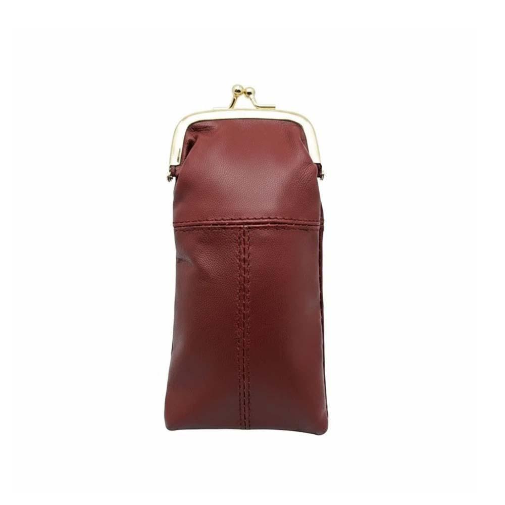 Multi-Functional Retro Clasp Eyeglasses Bag Vintage Sunglasses Pouch Office Lady Accessory темно-красного