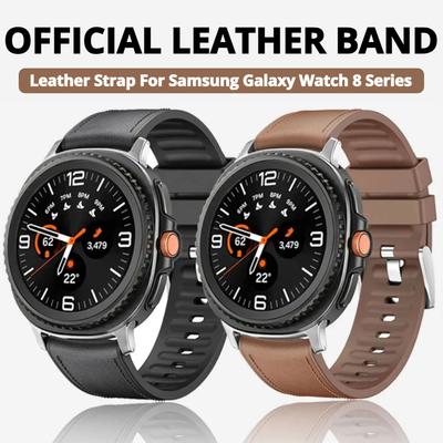 Bracelet en cuir officiel sans espace pour Samsung Galaxy Watch 8 Classic 46MM, bracelet pour Galaxy Watch 8 40MM 44MM, accessoires de bracelet