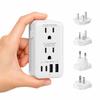 YANOLIS 6-in-1 Voltage Converter for Japanese Appliances, 220-250V To 100-125V, 4 USB Ports, A/BF/C/O Plugs