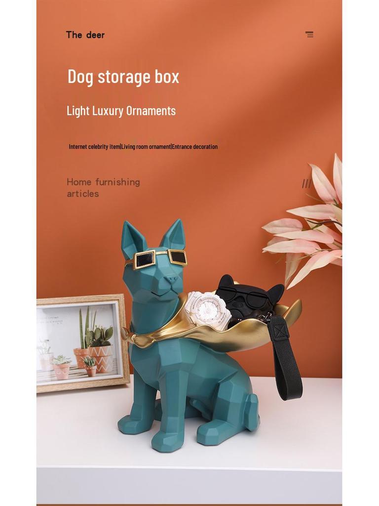 Nordic Doberman Trendy Glasses Desktop Ornament and Candy Storage for Entryway Shoe Cabinet Decor