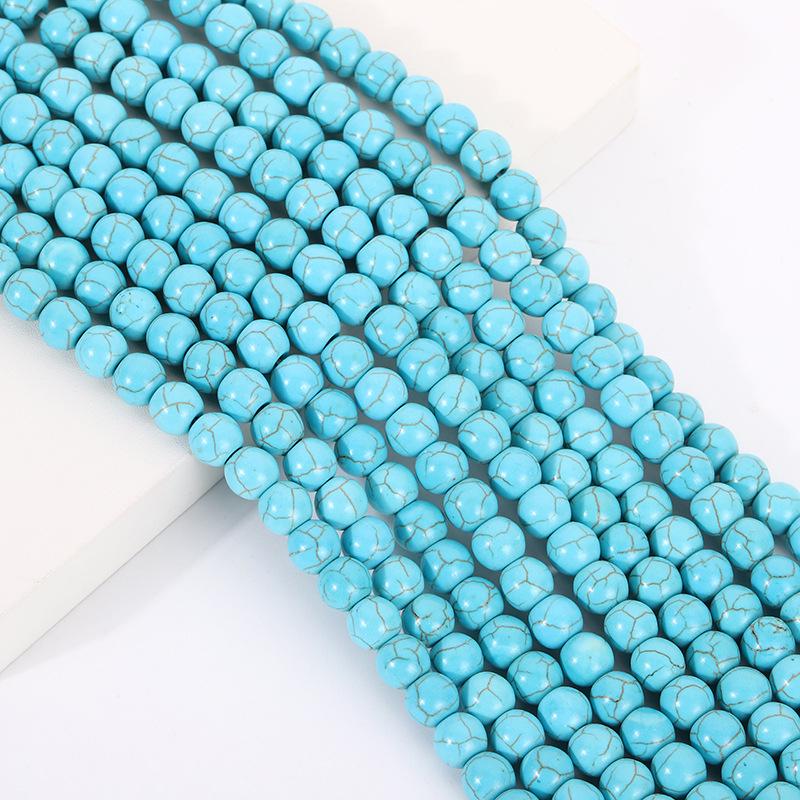 

Цветные бусины из синтетической бирюзы с эффектом кракелюра для изготовления украшений своими руками 5mm*78 pieces