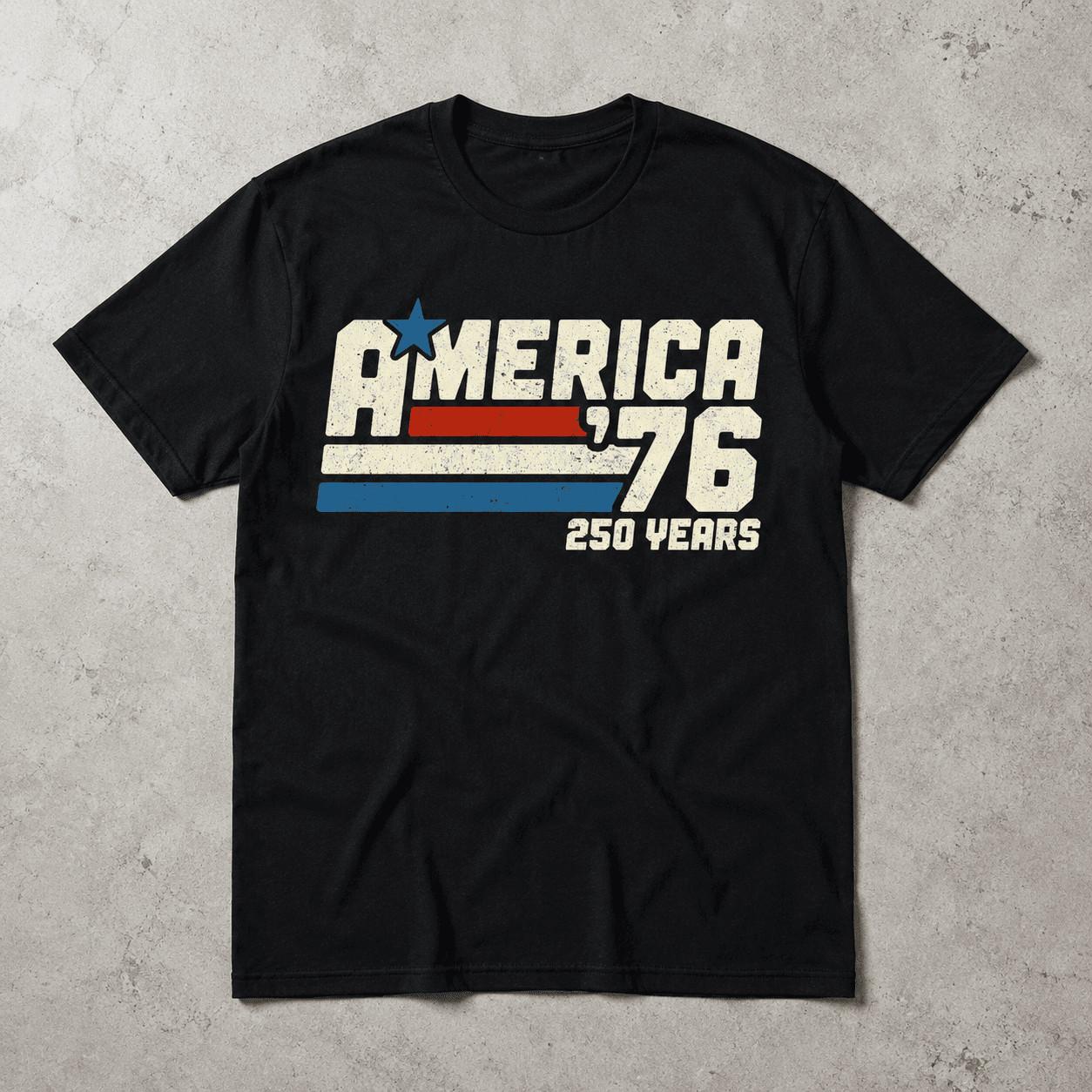America 250th Anniversary USA 1776-2026 Patriotic Retro Men s T-Shirt M