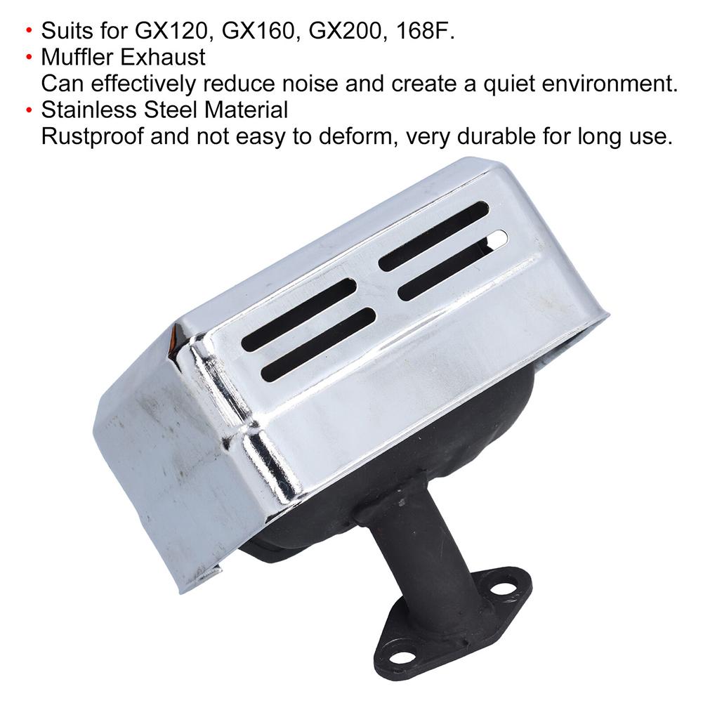 Shim Muffler Exhaust Power Muffler For Gasoline Engine Generator Pump Good High Quality Stainless Steel Strong