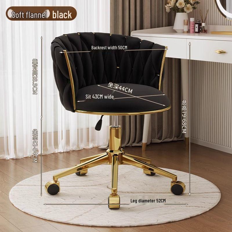 Swivel Bar Stool with Casters, High-Legged Makeup Chair, Adjustable Dressing Stool with Backrest, Streamlined Design for Home Beauty.