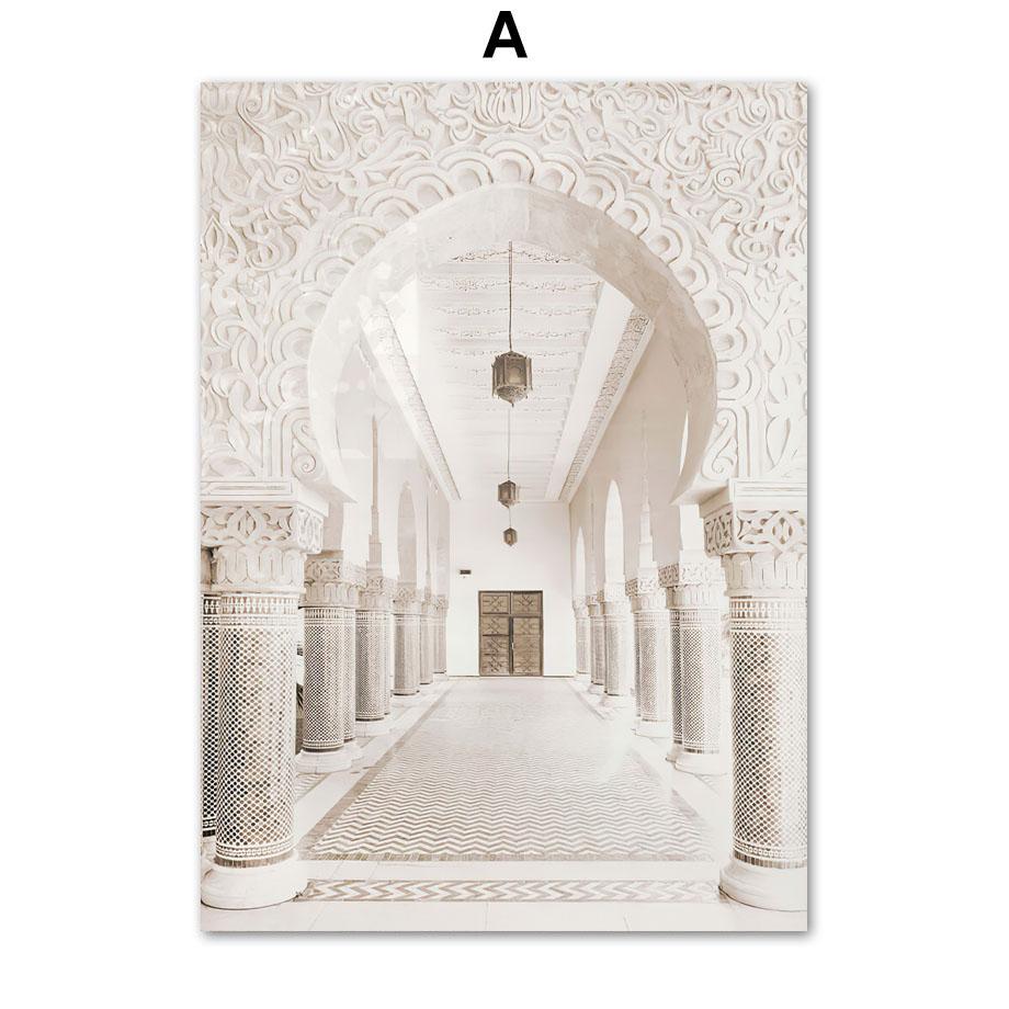 Islamic Religious Quran Muslim Beige Boho Wall Art Canvas Painting Nordic Posters And Prints Wall Pictures For Living Room Decor