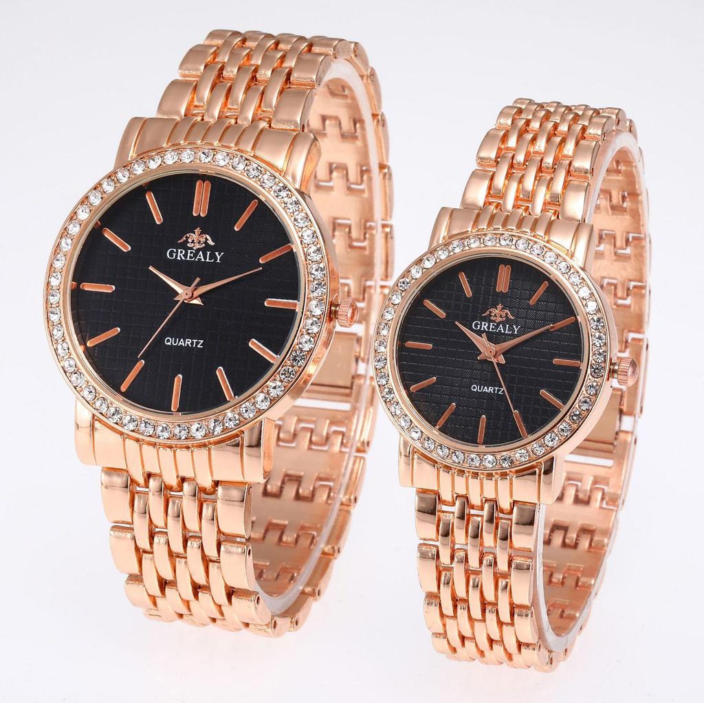 High-End Fashion Steel Band Diamond Inlaid Unisex Couple Quartz Watches