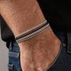 4pcs Chain Bracelets for Men Women,Stainless Steel Twisted Rope Cuban Chain Wristband,Hip Hop Minimalist Jewelry Gift