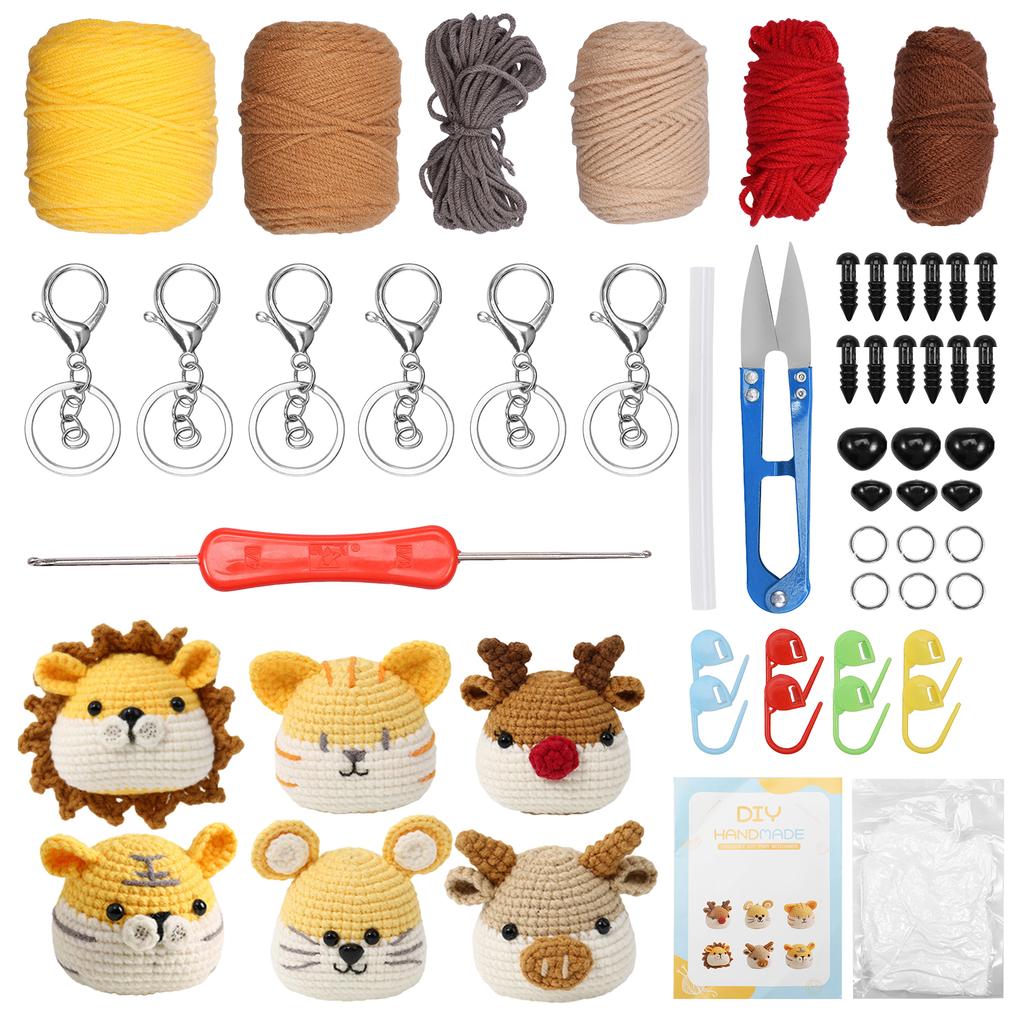 Knitting Crochet Hook Set Handmade DIY Craft Sewing Tool Animals Crochet Kit Portable Sewing Knitting Tools Valentine's Day Gift