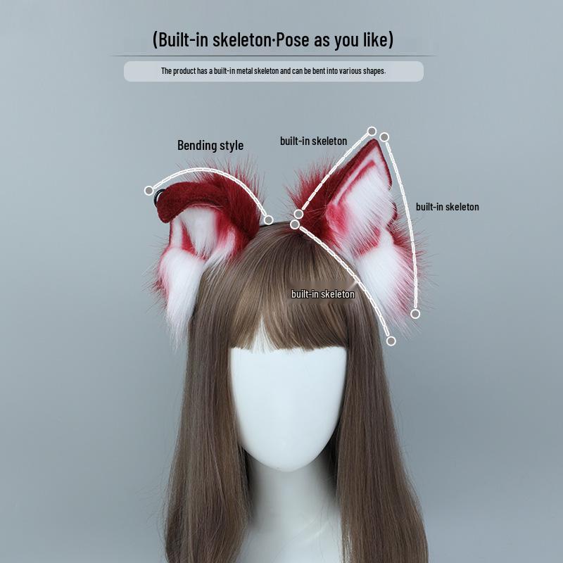 Enchanting Wolf Ears & Tail Set: Plush Handmade Cosplay Accessories