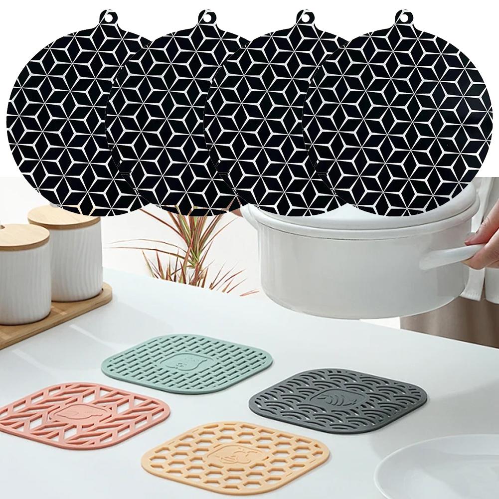 Silicone Induction Hob Protector Mat Set of 4 for Kitchen Cooktop Care