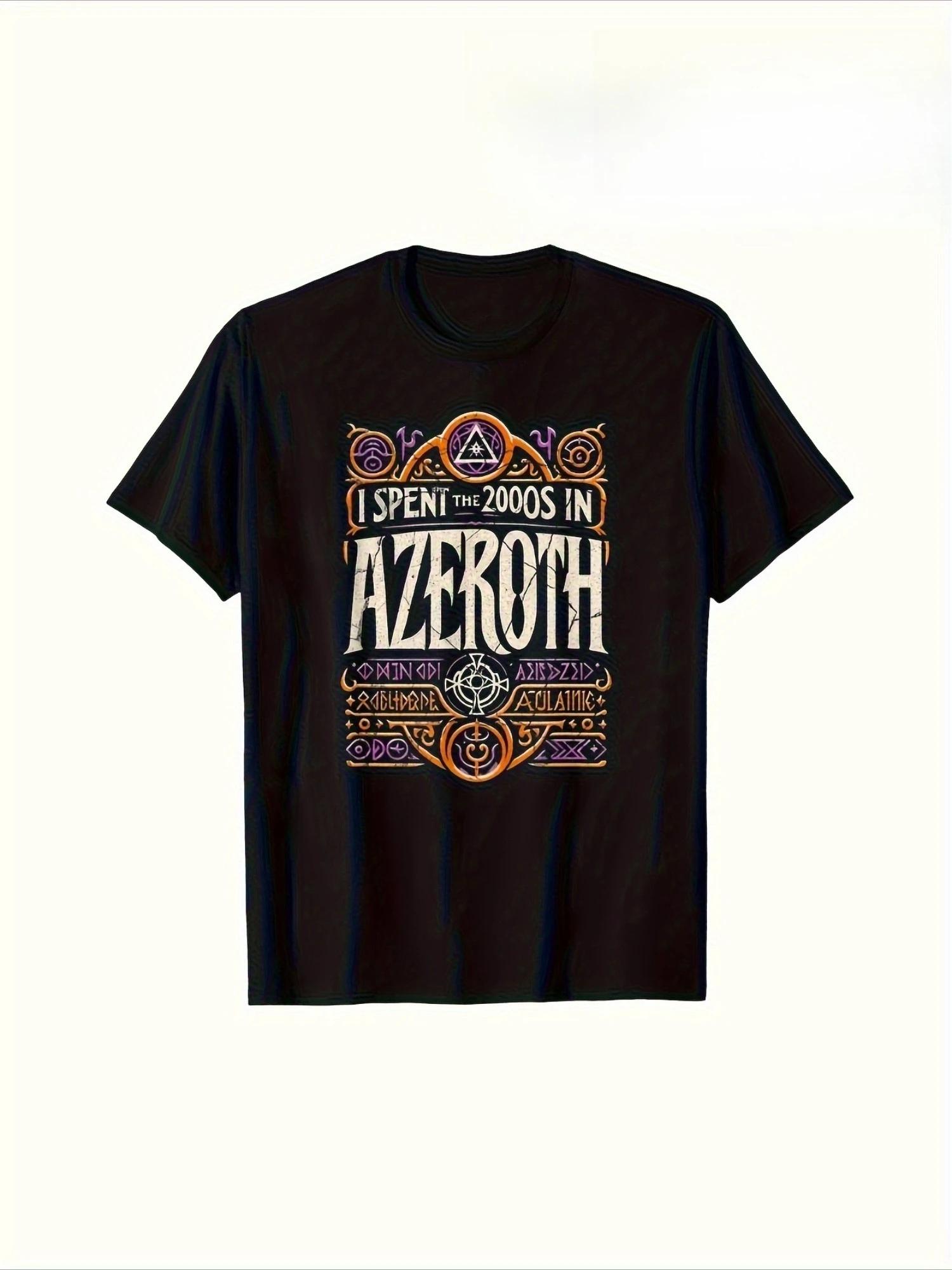 

Мужская ретро-футболка Azeroth - Я провел 2000-е в Азероте Ностальгическая футболка на тему MMORPG Для фанатов Beast Ежедневная носка - Мужская ... S разноцветный