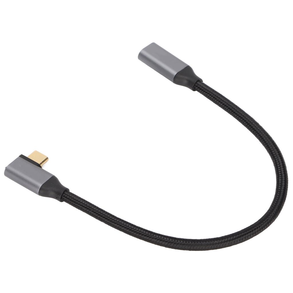 4K 100W PD 5A Right Angle Bend 90 Degree Gen 2 USB3.1 Type C Male To Female Extension Cord