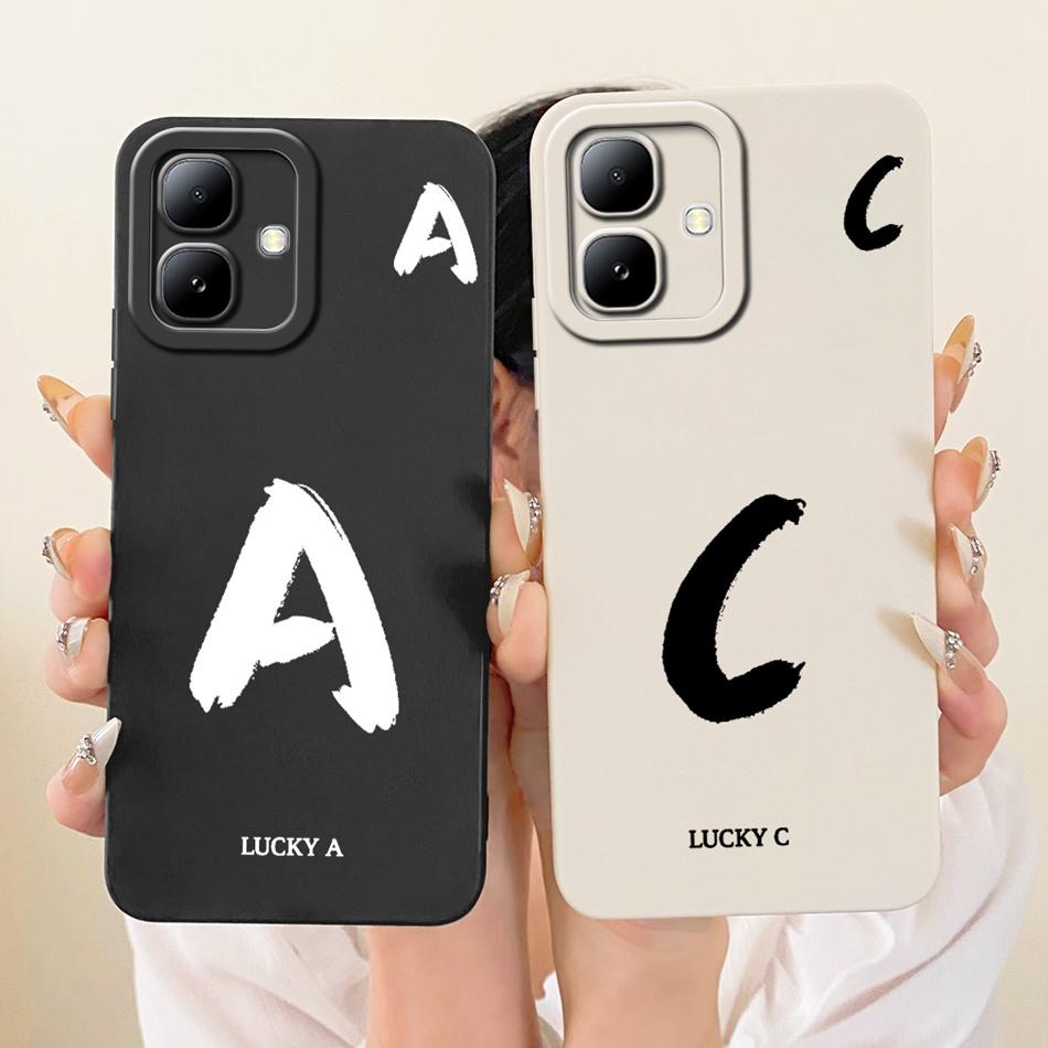 For Infinix Smart 20 2026 Lucky Initial Letter Phone Case For Infinix Smart20 X6840 X6840B Soft Silicone Shockproof Cases Bumper
