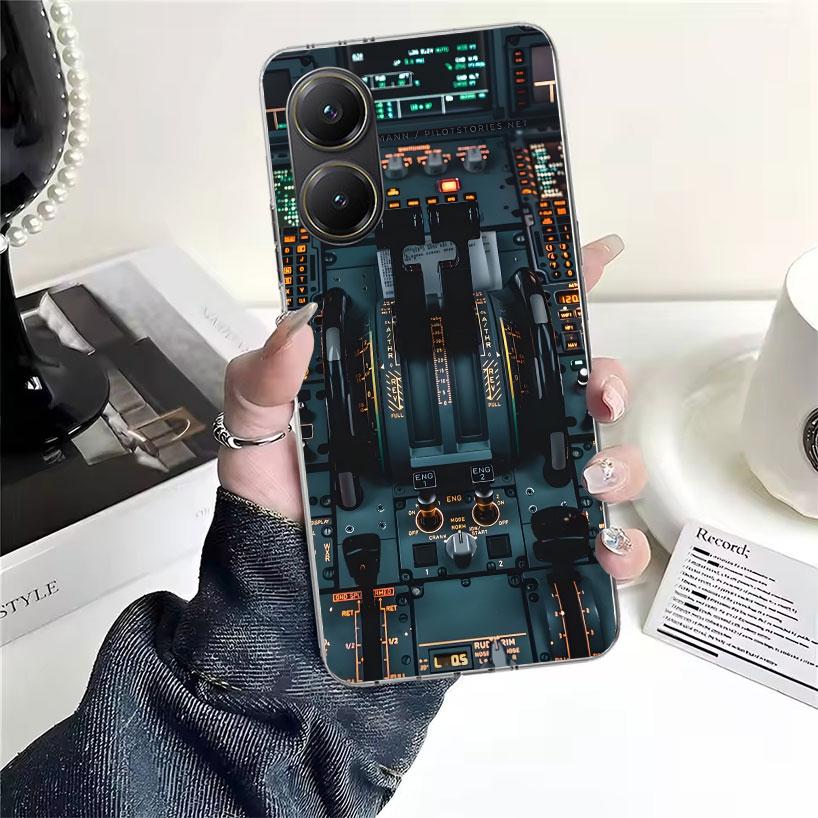 Aviation Aeroplane Pilot Cockpit Soft Phone Case For Xiaomi Redmi 15C 15 13C 13 Poco X5 X6 X7 F7 Ultra M7 12C 12 10 10C 9C 9A 9T