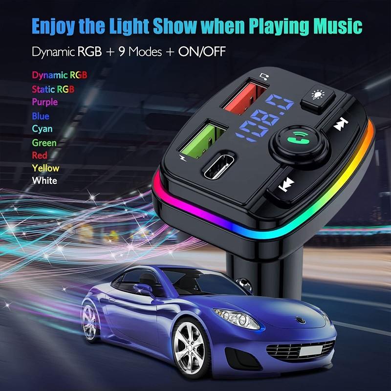 Transmetteur Fm Bluetooth pour voiture, Kit mains libres, modulateur, pour voiture, chargeur