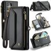 Custodia di Lusso in Pelle per Samsung S24 FE S23 Ultra S22 S21 Plus S20 S25 A16 A17 A57 A55 A35 A54 A34 S26 Tracolla con Cordino Portafoglio con Zip Slot per Carte Copertura