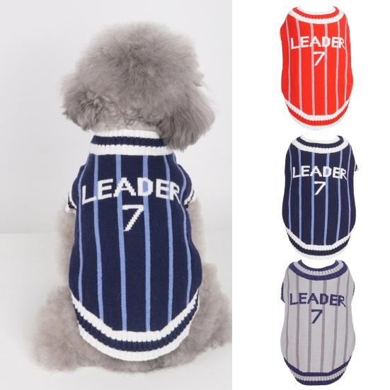 

Одежда для домашних животных, очаровательный спортивный стиль, 5 размеров, универсальный вязаный свитер для собак, для холода