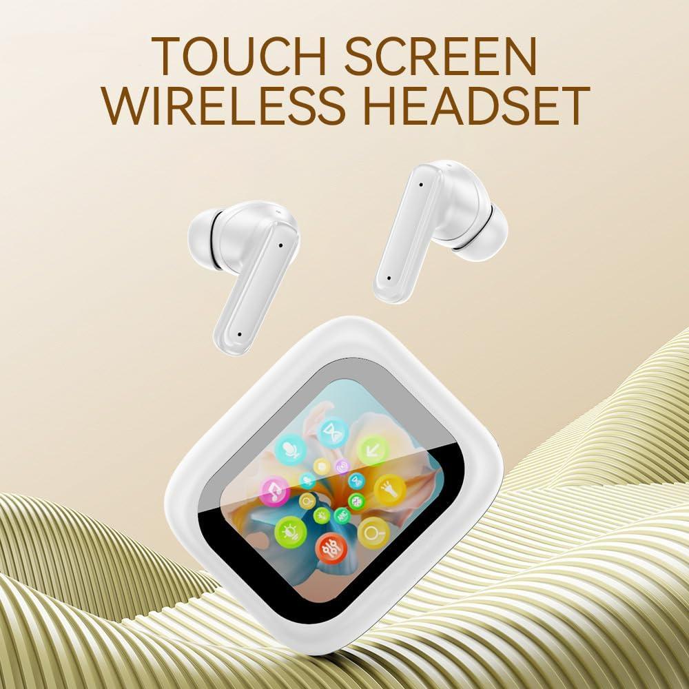 ANC Kabellose Ohrhörer E18 Pro Bluetooth5.4 Kopfhörer Touchscreen-Kopfhörer TWS MZYMI Bass-Stereo-Kopfhörer mit ANC/ENC-Kopfhörern mit Geräuschunterdrückung 