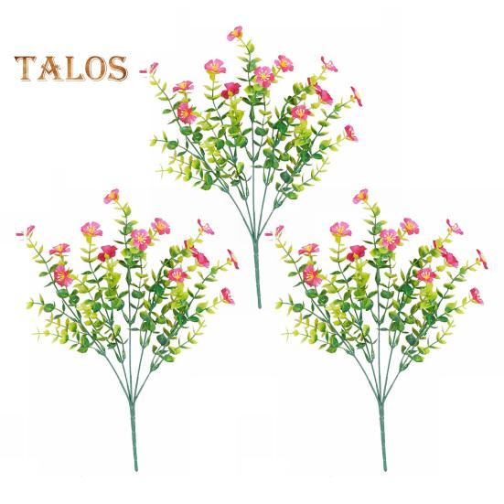 

3 букета искусственных цветов реалистичный внешний вид не требующие особого ухода искусственные стебли эвкалипта декор для дома и улицы розы красного