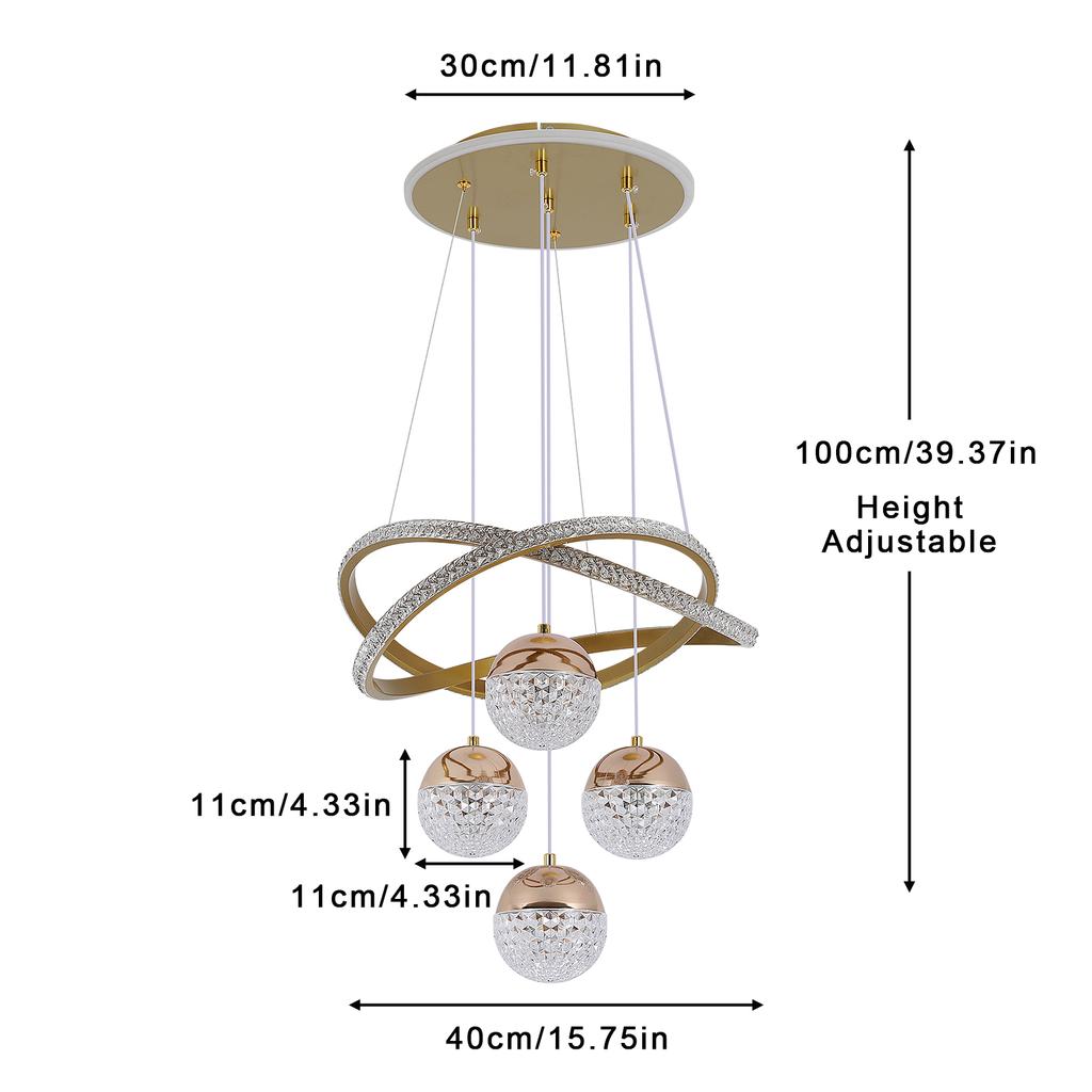 Modern led Chandelier Lighting Three LED Colors Nordic Restaurant Lighting Living Room Chandelier Hanging Lamp Lighting Fixture