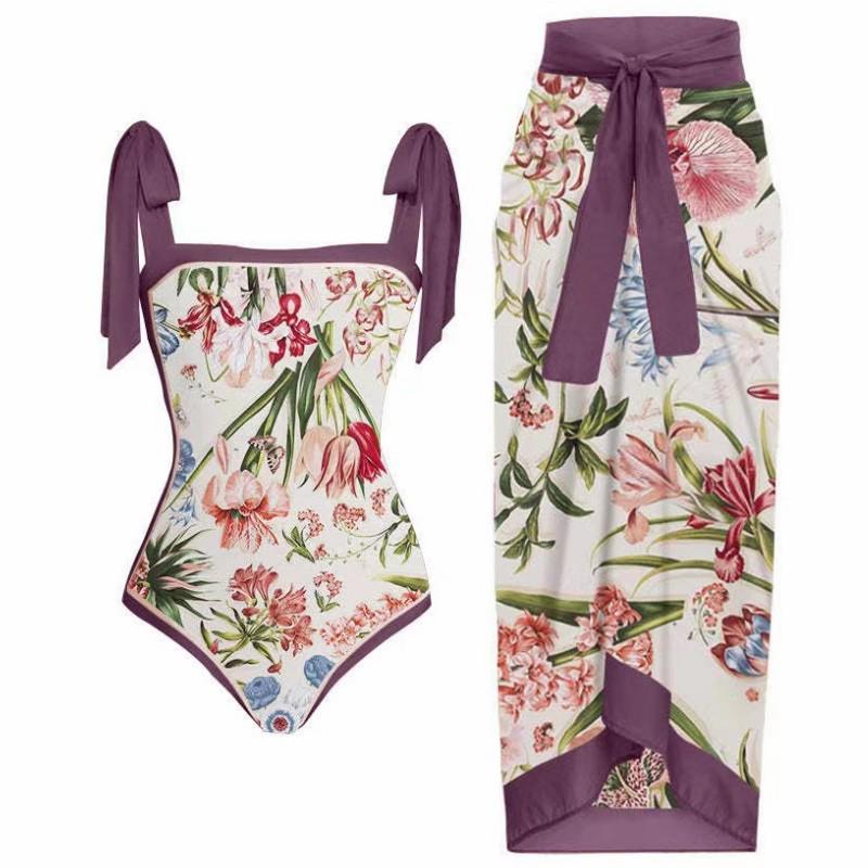 European Retro One-Piece Slimming Swimsuit - Quick-Drying, Belly-Covering Beachwear for 2025