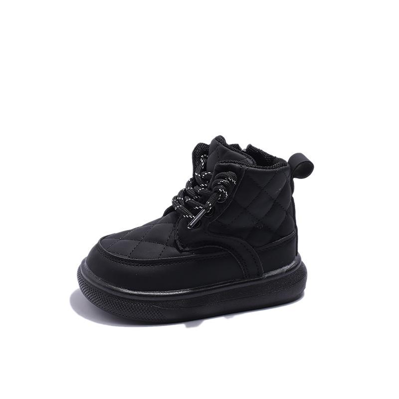 

25 осенне-зимняя корейская версия детских хлопковых сапог ультралегкие мужские модные короткие сапоги женские модные сапоги обувь для маленькой девочки на мягкой подошве 21-25 size, 5 pairs in one hand чёрный