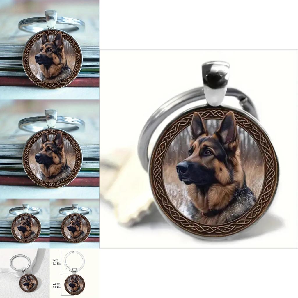 German Shepherd Dog Keychain With Zinc Alloy Material For Gift And Key Organizer