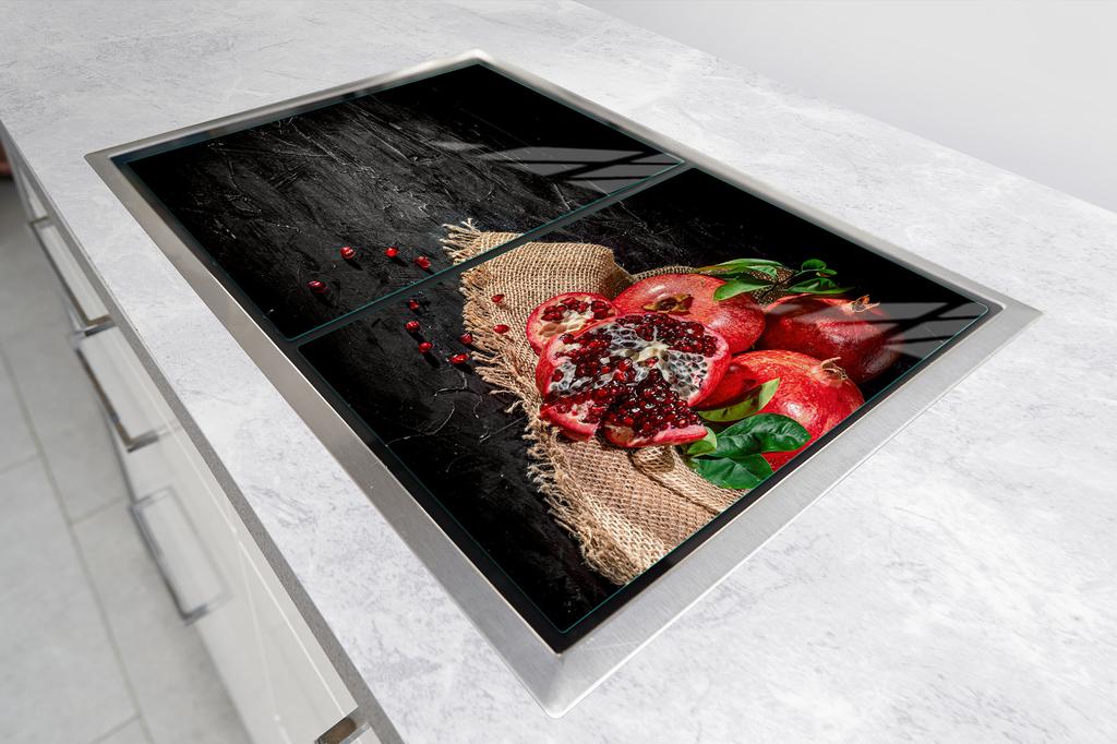 SZKLANA PŁYTA OCHRONNA NA KUCHENKĘ 85x52 GRANAT