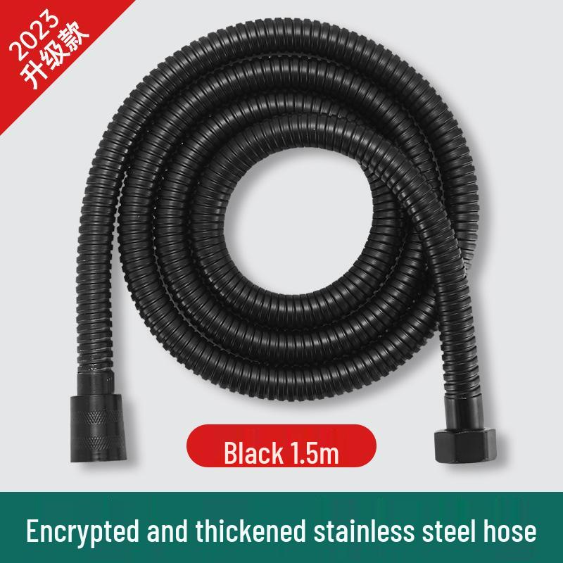 Stainless Steel Black Shower Hose - 1.5/2m for Bathroom Rain Shower Head.