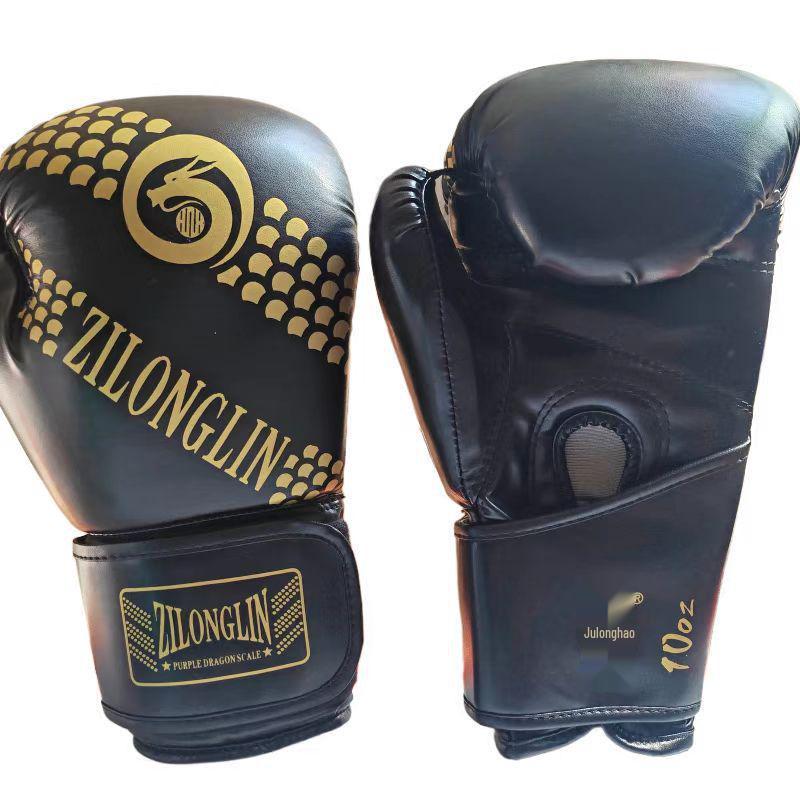 Muay Thai & Sanda Adult & Kids Boxing Training Gloves 6 oz чёрный