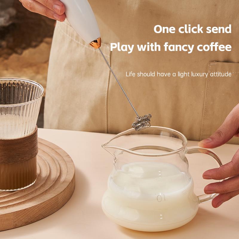 Kabelloser Milchaufschäumer, Handlicher Elektrischer Schneebesen, für Perfekten Cappuccino, Matcha, Hafermilch, Suppe, Eier, Tragbare Küche, Backwerkzeug, Geschenk für Kaffeeliebhaber