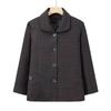 Spring & Autumn Lightweight Jacket for Mature Women - Stylish Lapel Top, Grandma's Fashionable Two-Way Shirt