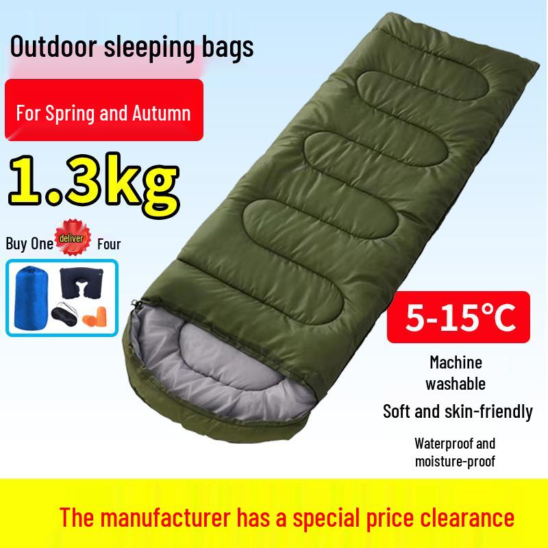 Vier-Jahreszeiten Erwachsenen-Schlafsack: Dick, Kältefest, Perfekt für Outdoor-Wintercamping