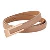 Fashion Leather Slim Waist Women's Matching Dress Suit and Jeans Black Belt Luxury Metal Buckle Soft Cowhide Belt