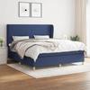 Maison Exclusive - Bed Slat Base with Blue 160x200 Cm Fabric Mattress
