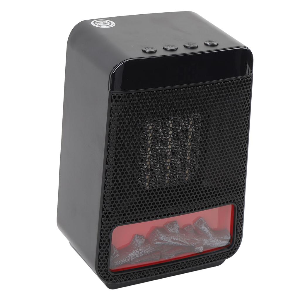3D Flame Space Heater 4 Gears Timing Desktop Heater Fast Heating PTC Ceramic Heater for Bedroom Offi