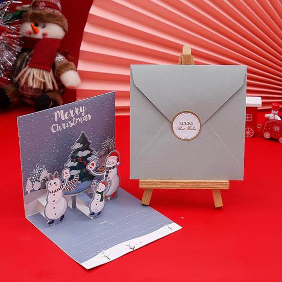 12 Pack Christmas Cards 3D Pop Up Greeting Card Set with Envelopes Stickers