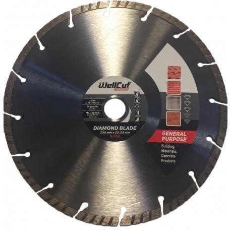 Disque diamant turbo - WELLCUT - STANDARD - Ø125 x 22,23 mm - Segment 7 mm - Vitesse maxi 80 m/s