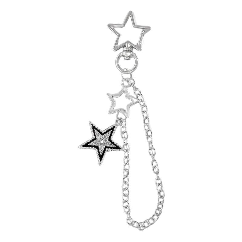 Eye Catching Keychain Devil Heart/Moon Star/Bowknot Pendant Keyring Metal Key Holder Ornament for Fashion Enthusiasts 1
