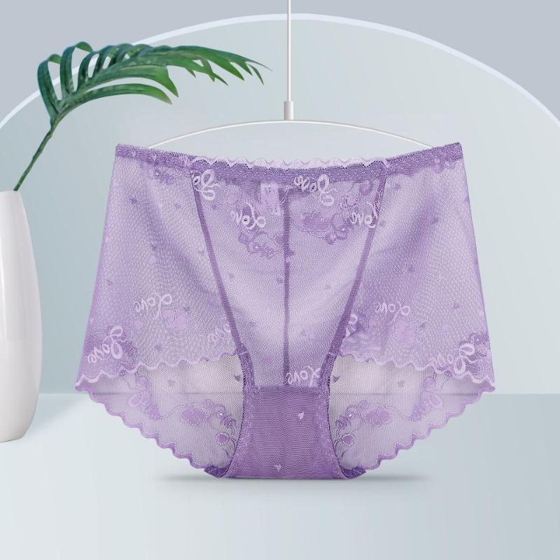 Sexy, verführerische Slips aus hohler Spitze, übergroße Unterwäsche für Damen, Slips mit hoher Taille, hüftbetonend, nicht eng anliegend, Damenhöschen