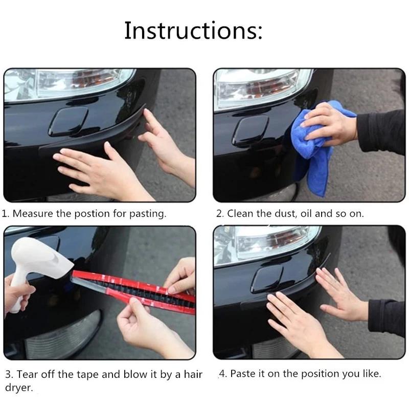 2Pcs Anti Collision Car Bumper Guard Strip Scratch Protector Front Rear Protection StripsCrash Blade Auto Exterior Accessories
