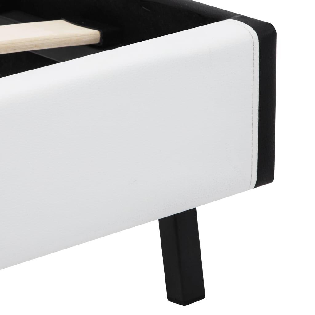 LED Platform Bed Frame in White Faux Leather 140x200 cm