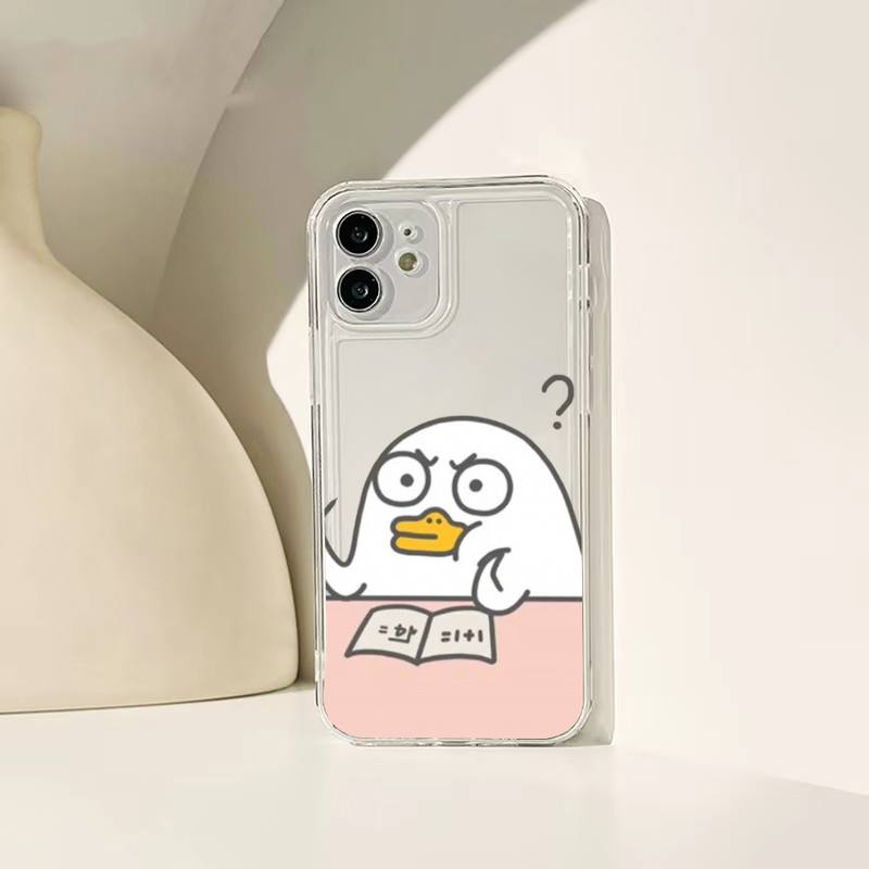 

Чехол для телефона с мультяшной уткой для iPhone 11 12 13 14 Pro Max 7 8 Plus X Xr Xs Max Se 2020 Mini прозрачный чехол iphone 13 promax