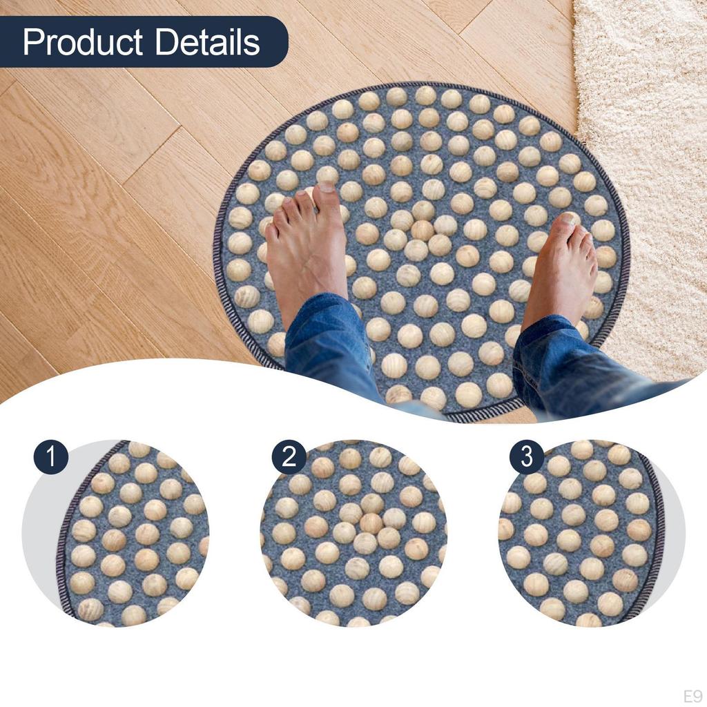 Foot Acupressure Mat Massage Board Non-Slip Wooden Base Portable Reflexology Tool Suitable for