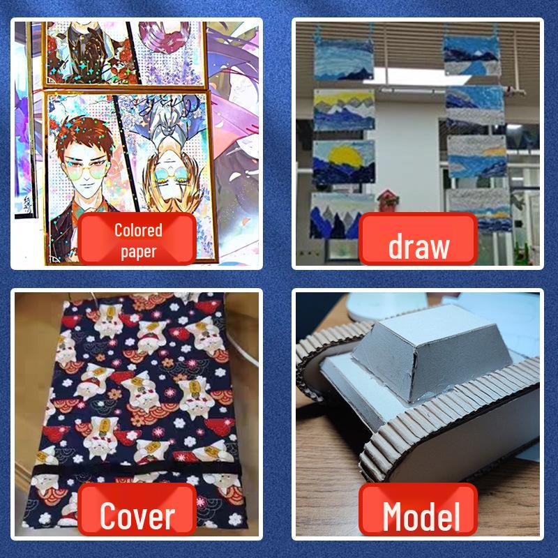 Extra Thick Gray Double-Sided Cardboard Cutting Mat with Colored Paper for DIY, Painting, and Crafts (A3/A2 Sizes)