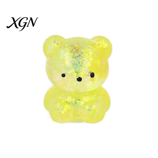 Mini Stress Toy Glitter Bear Squeeze Relief Clear Sugar Office Desk Ball Sensory Soft Slow Rising Decompression Fidget