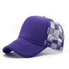 High Quality Truck Baseball Cap Plaid Printing American Truck Mesh Cap Breathable Sunscreen Shade Cap