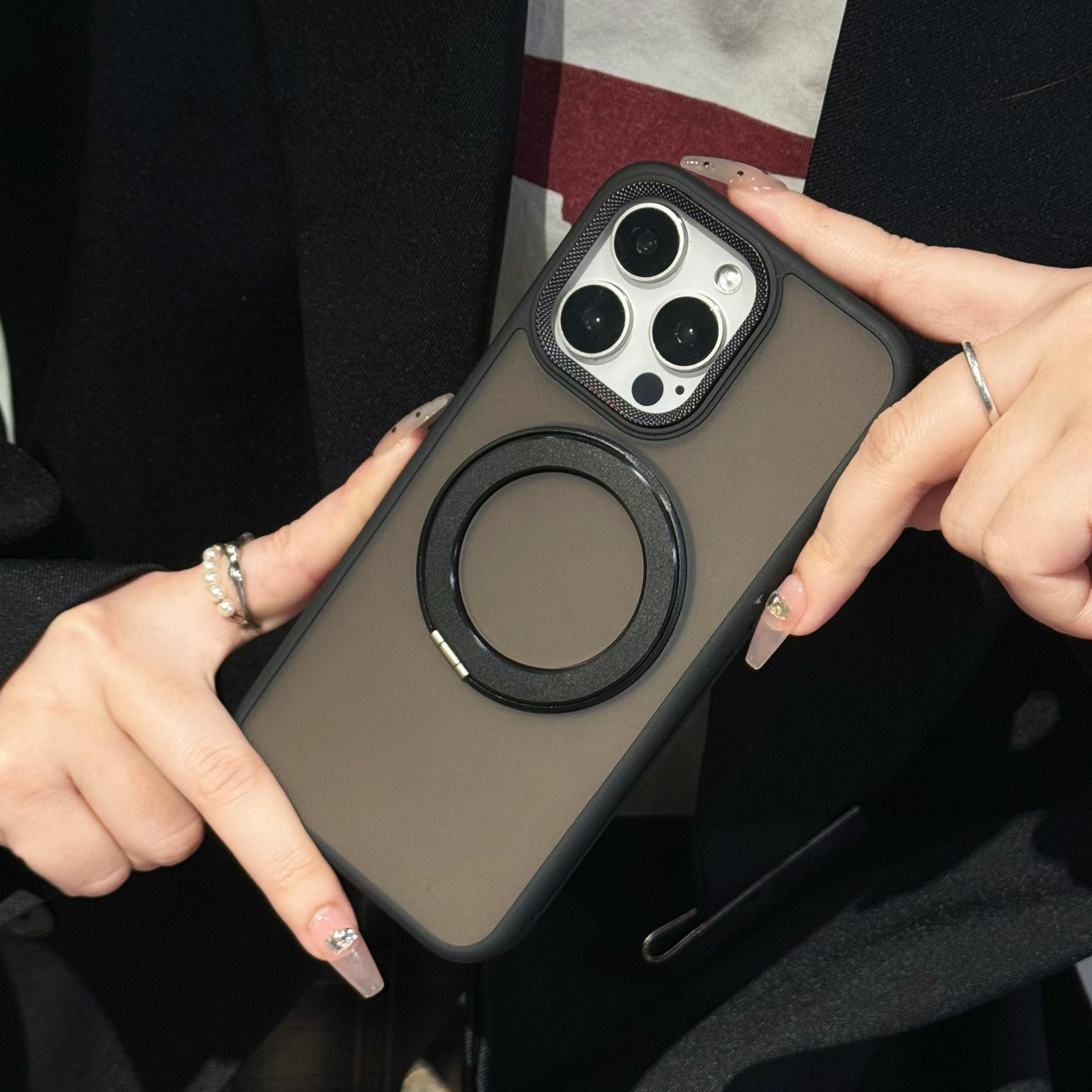 

For Apple 17 Metal 360 Rotating Magnetic Bracket for IPhone 16 Promax Case 15 Skin Feel For iPhone11Promax