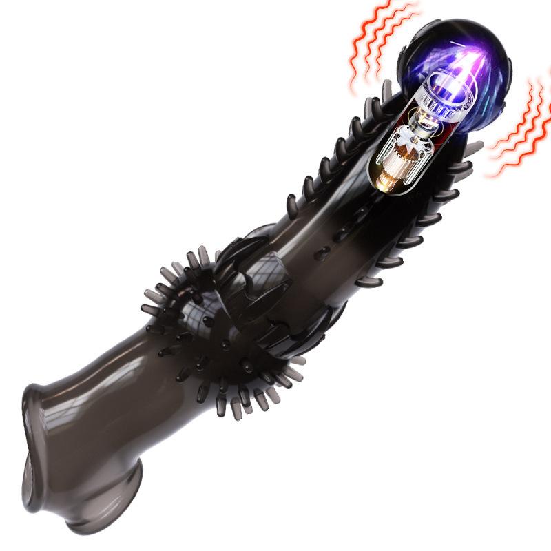 Penis Sleeve Extensions Condom Male Enlargement Delay Vibrators Clits Massager Cock Ring Vibrating Penis Cover Sex Toys For Men