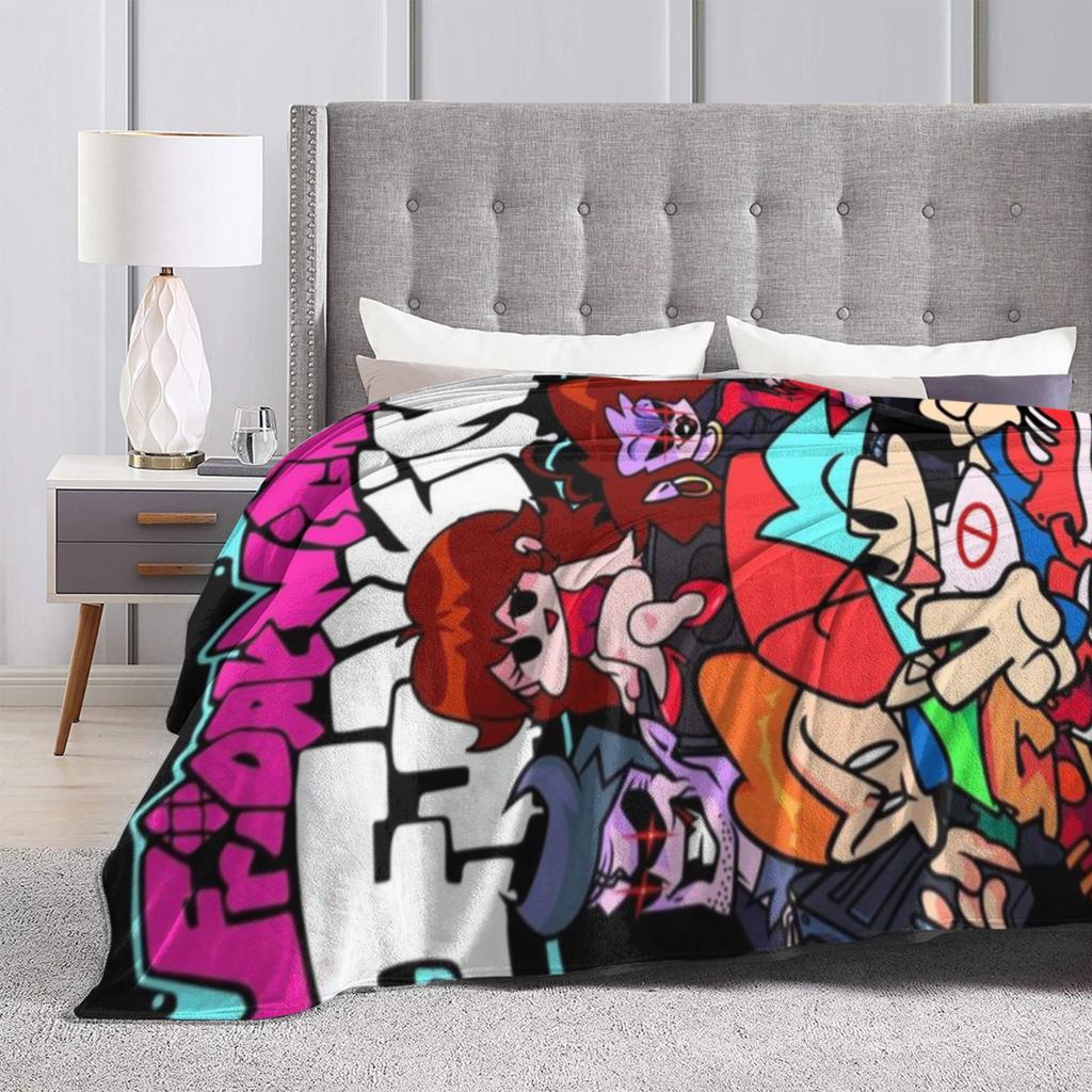 Funny Friday Night Funkin Blankets Super Soft Flannel Relax Throw Blankets Machine Washable